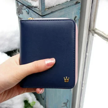 

Women Short Wallets PU Leather Female Solid Purses Card Holder Wallet Fashion Woman Small Zipper Wallet With Coin Purse