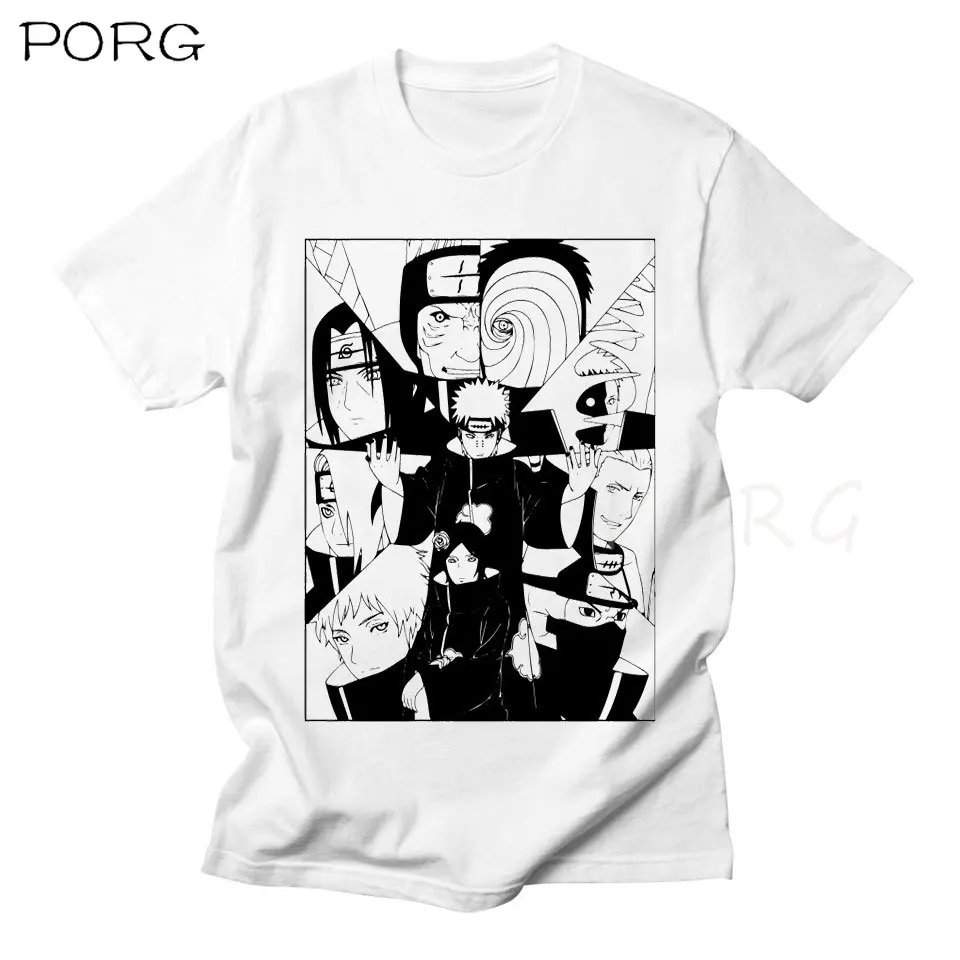 Наруто Akatsuki Pein белая футболка мужская хлопковая Homme аниме рубашка мультфильм японский уличная Harajuku мода o образным вырезом мужские футболки|Футболки| | АлиЭкспресс