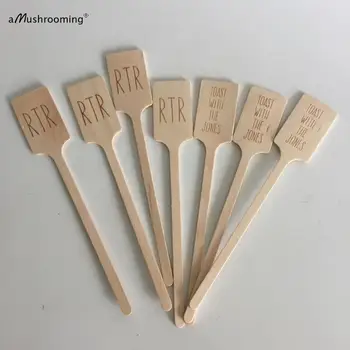 

Personalized Wooden Stir Sticks, Initial Stir Sticks, Custom Drink Stirrers, Monogram Swizzle Sticks, Custom Barware party ware