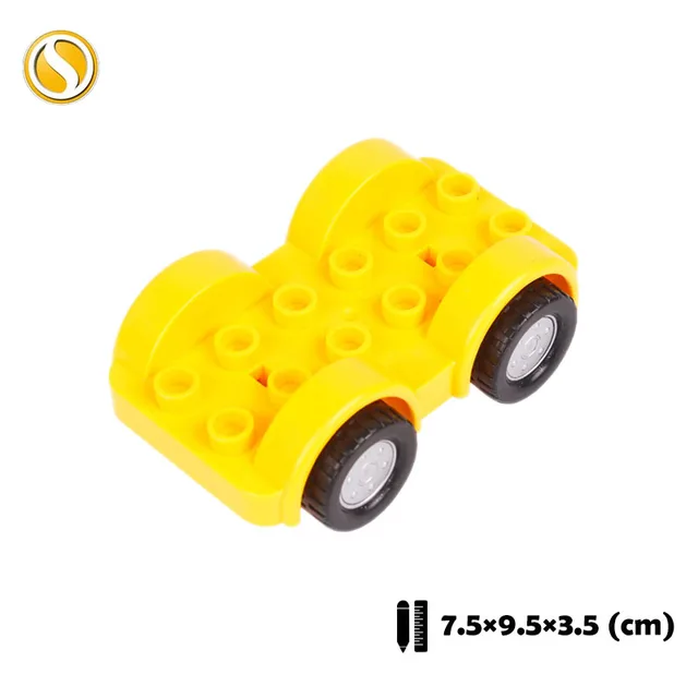 Trailer Car model Airplane Big Building Blocks Vehicle Accessory Compatible Classic Assemble Bricks Children DIY Toys Girl Gift CHE013-huang