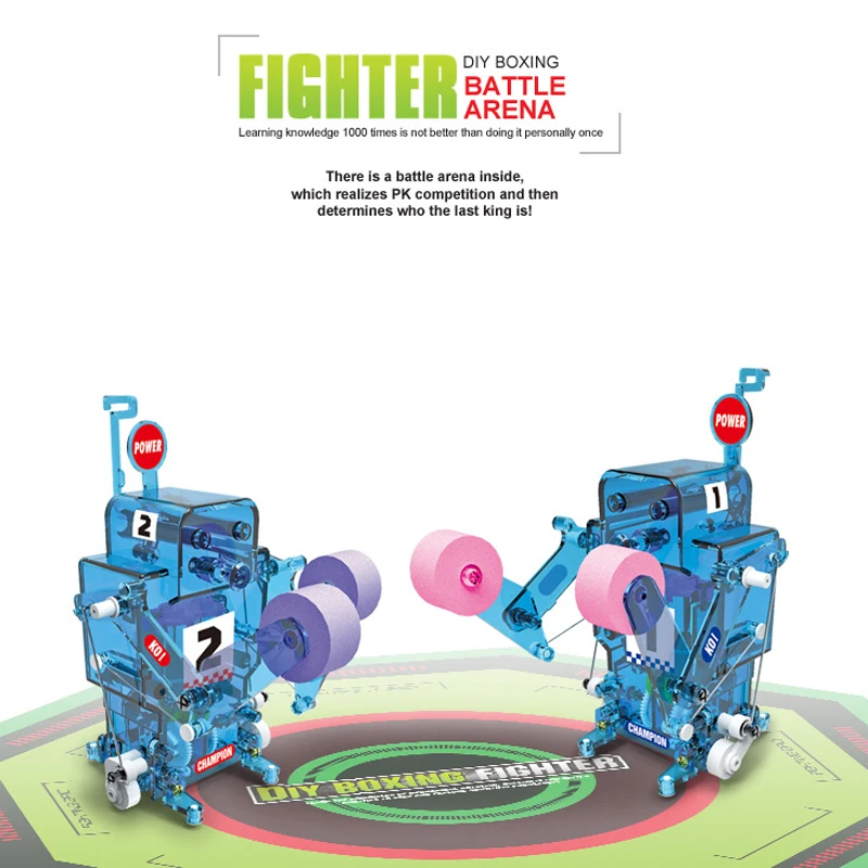 

DIY004 Boxing Ring Battle Robot Assembled Remote Control Robot Children's Science Experiment Small Toy