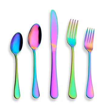 

Flatware Set 20 Piece, Stainless Steel With Titanium Colorful Plated, Multicolor Flatware Set, Silverware, Rainbow Color Cutlery