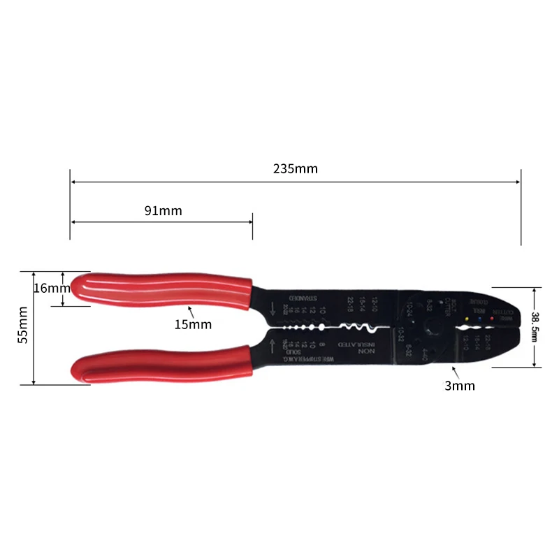 Free Shipping Multitool Crimping Pliers Electrical Terminals Combination Multi Tool Wire Stripper Cut Alicates Electricos FS-051