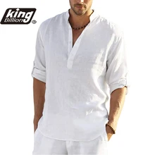 

2021 KB New Men's Casual Blouse Cotton Linen Shirt Loose Tops Long Sleeve Tee Shirt Spring Autumn Casual Handsome Men Shirts