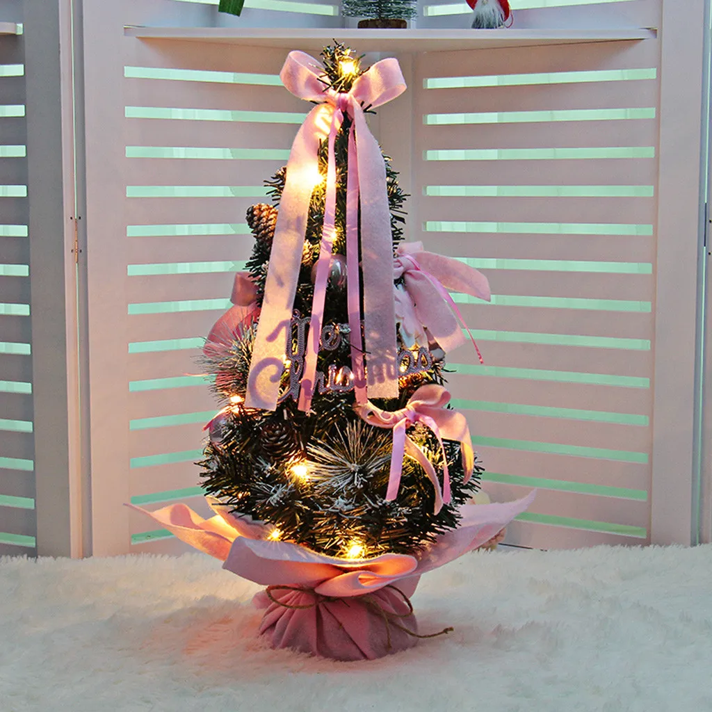

10#LED Artificial Tabletop Mini Christmas Tree Decorations Festival Miniature Tree 2019 Decorations