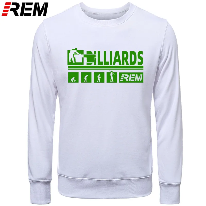 Худи REM, бренд evolution billiards, хлопковые мужские повседневные топы с длинным рукавом для мальчиков, Модные Толстовки, Толстовки - Цвет: WHITE GREEN