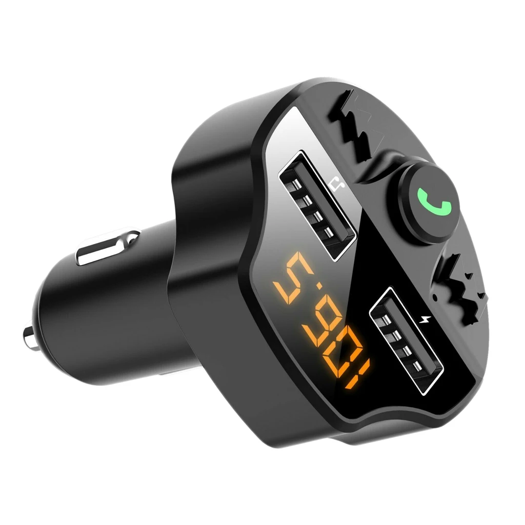 Автомобильный комплект громкой связи беспроводной BT5.0 fm-передатчик lcd mp3-плеер аудио Смартфон USB зарядное устройство DC 12V двойной USB автомобильные аксессуары