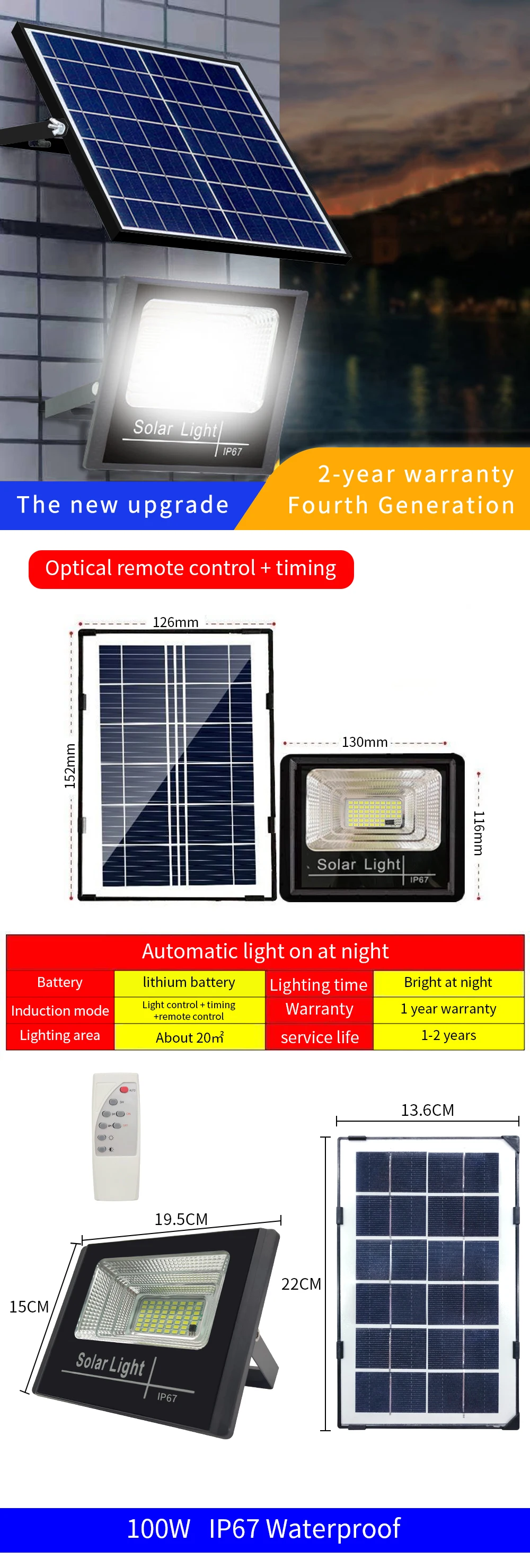 Solar Floodlight 300W 200W 100W Reflector Led Spotlight Solar Lights Outdoor IP67 Waterproof Street Lamp Garden Light Wall Lamp solar lantern lights