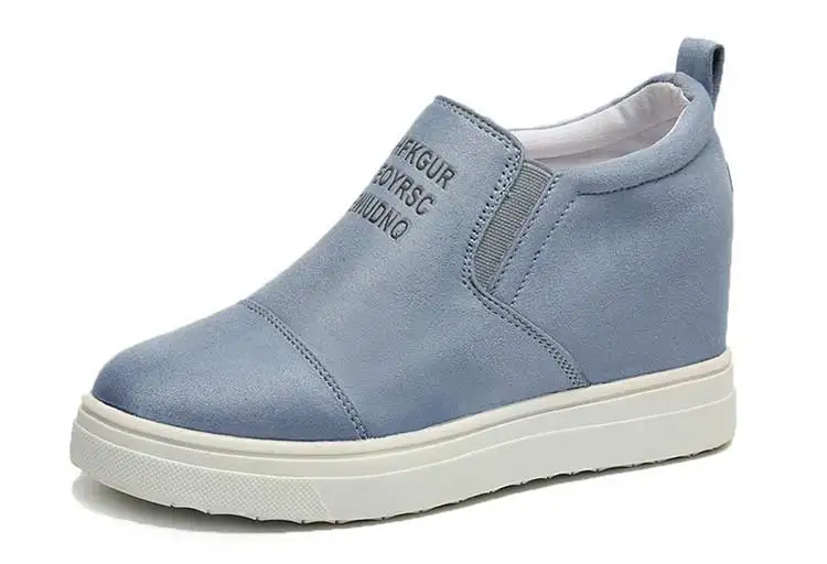 Ankle boots women shoes 2019 new fashion slip-on breathable casual shoes woman wedges solid high heels sneakers women boot (15)