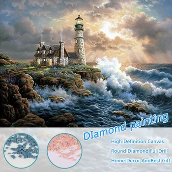 

Educational Toys игрушки DIY 5D Diamond Painting 2020 Seaside Scenery Living Room Bedroom Decoration Parent-child interaction