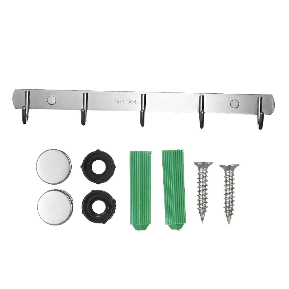 

Stainless Steel Hook Rack Coat Hook Rack Wall Mounted SUS304 Brushed Hook Rail Hat Hook Rack
