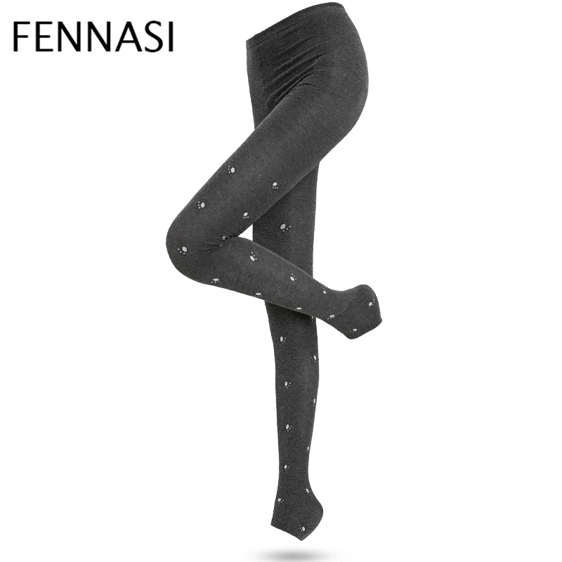 FENNASI, женские колготки, хлопковые, в полоску, с вертикальным медведем, сексуальные женские колготки, с принтом в виде лап, теплые женские колготки с высокой талией, эластичные