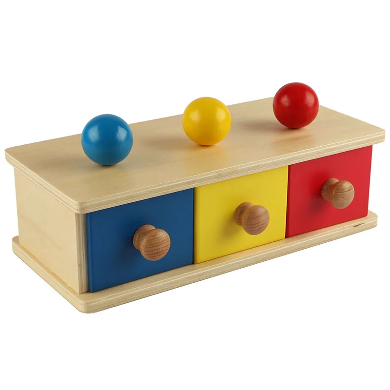 

Box Three Drawer Montessori Teaching Aids Montessori Three Small Drawer Kindergarten Early Childhood 0-3-Year-Old Teaching Toys