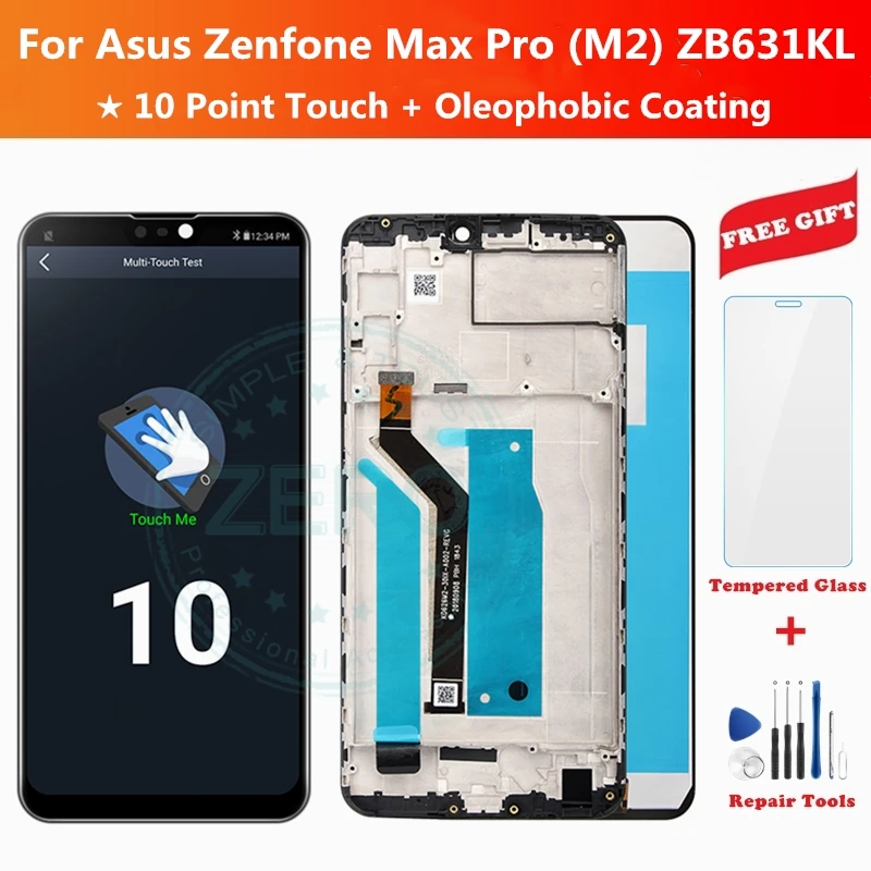 Оригинальный ЖК дисплей для Asus Zenfone Max Pro M2 ZB631KL + рамка 10 сенсорный экран