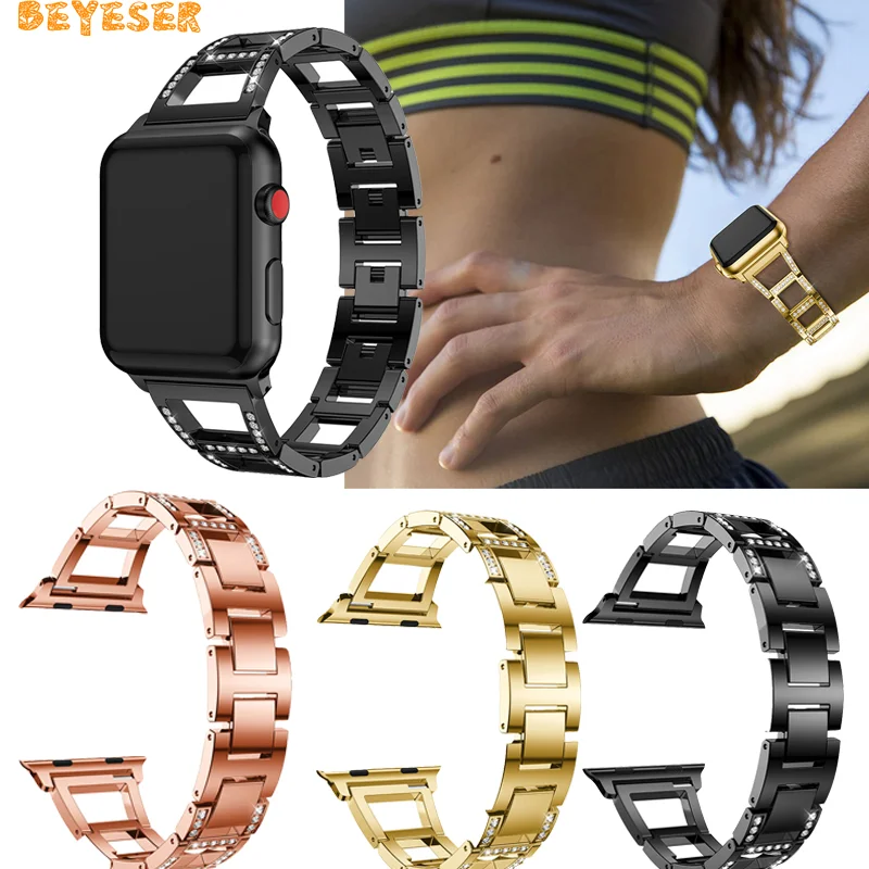 Ремешок из нержавеющей стали для apple watch band 42 мм 38 звеньевой браслет металлический