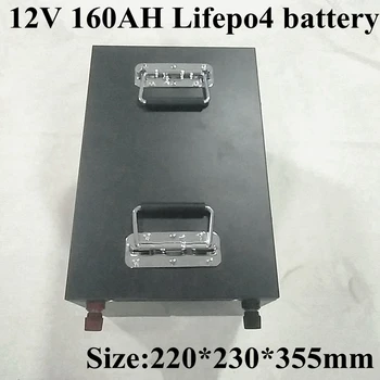 

Steel Case 12V 160Ah LiFepo4 Lithium Battery Pack with BMS for Motorhome RV Electric Trolling Motor Golf Cart+10A Charger