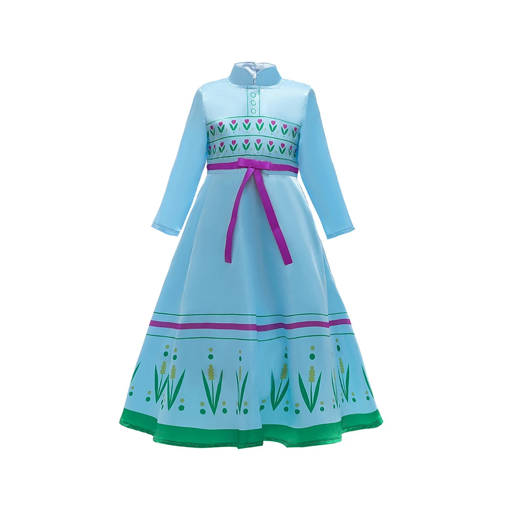 Snow Queen 2 Cosplay Elsa Anna Girls Dress Summer Casual Mesh Princess Dress Party Performance Costume 4-12 Years Kids Dresses