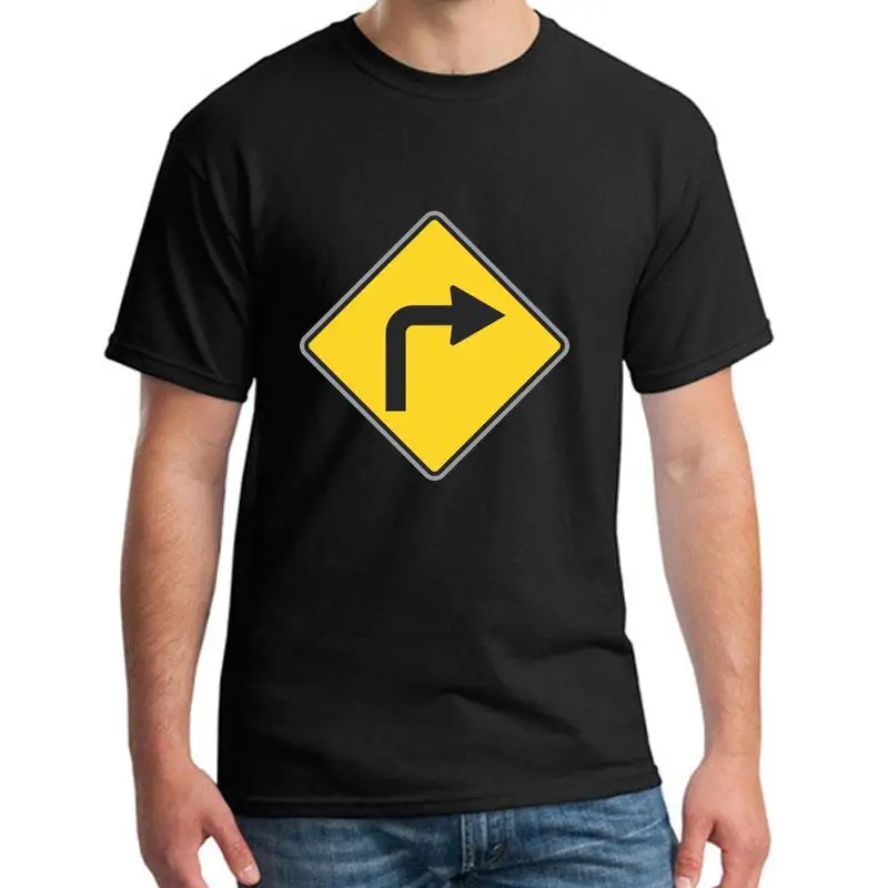 

Vintage Road Sign To Right Yellow t-shirt 3xl 4xl 54xl humorous Viscose Super men and women tshirts