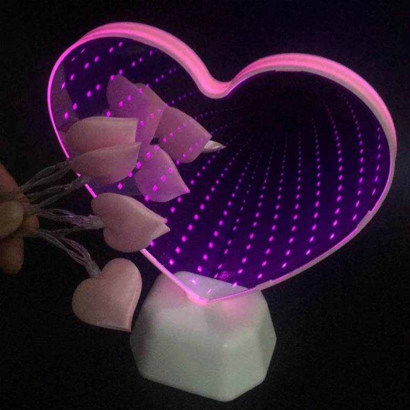 3d Heart Night Lights Led Lamps Home Decoration For Bedroom Love