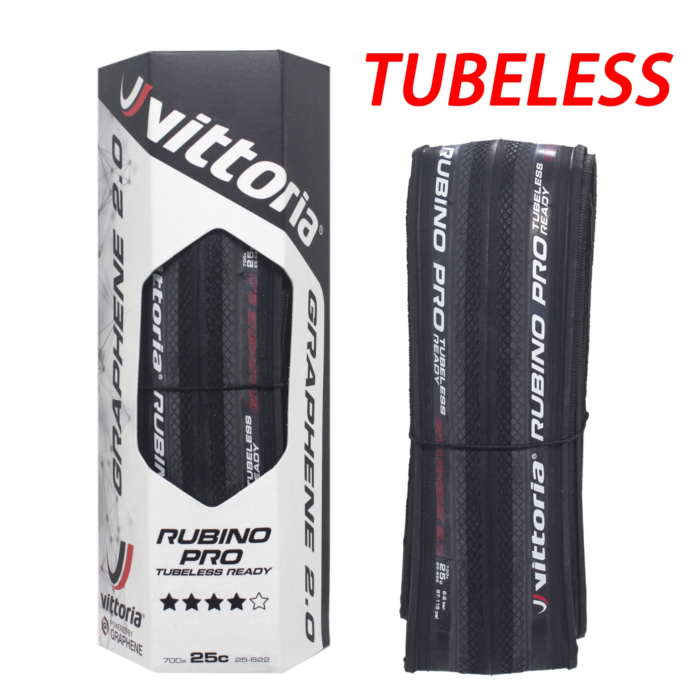 Vittoria Rubino Pro G2.0 Road Clincher Tire 700x23C Full Black 1 Tire or 2 Tire