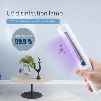 

Mini ABS Bathroom Light Tube Household 5v White UVC Sterilizer LED UV Disinfection Lamp Battery Powered 3W Portable Home Travel