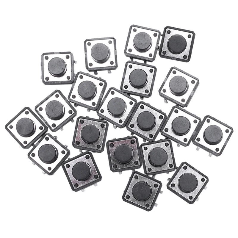 

New 20 Pcs 12x12x7mm PCB Momentary Tact Push Button Switch 4 Pin DIP