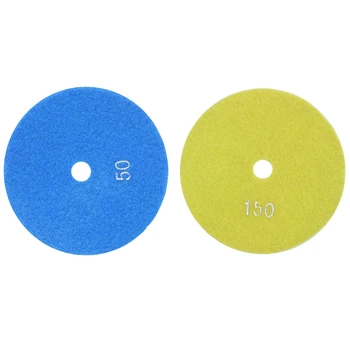 

2x 5 Inch 125mm Wet Diamond Polishing Pads Marble Granite Grits 50 & 150