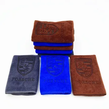 

Microfiber Car logo towel Car wash clean towel For Porsche Boxter Cayman 996 911 Cayenne car accessories car style