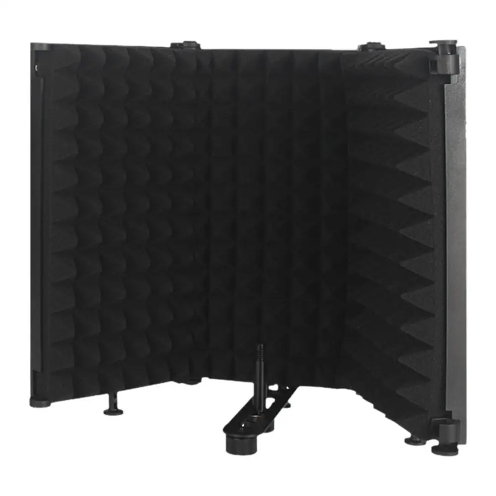 3/5 Panels Adjustable Microphone Isolation Shield Cover Wind Screen Pop Filter Foldable For Studio Mic Recording Soundproofing 