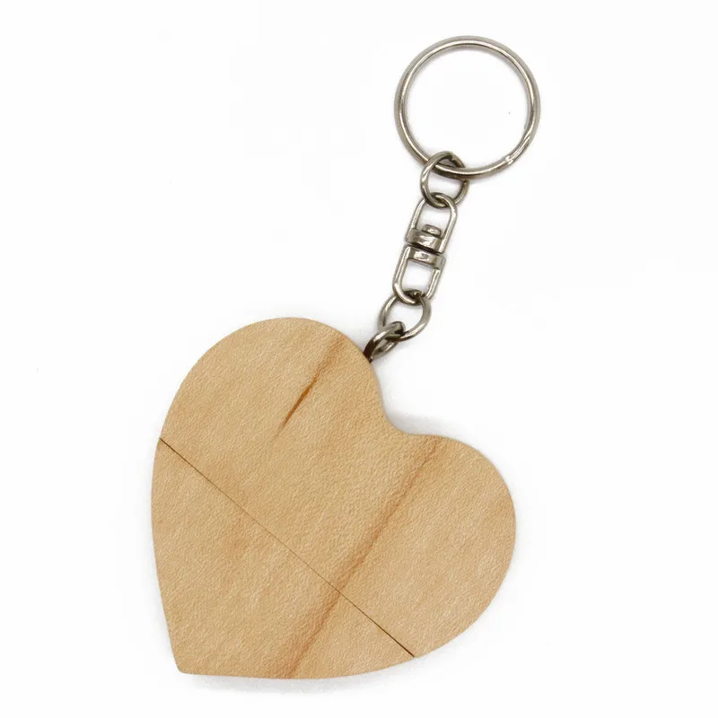 thumbnail image 1 of JASTER USB 2.0 Flash Drives Promotion Wooden 1 PCS Free Logo Heart Shape Real Capacity 4GB 8GB 16GB 32GB 64GB, 1 of 5
