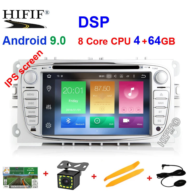 Discount DSP IPS SCREEN 4G android 9.0 2 din Car multimedia Player for FORD FOCUS Mondeo S-MAX C-MAX Galaxy kuga GPS stereo 0