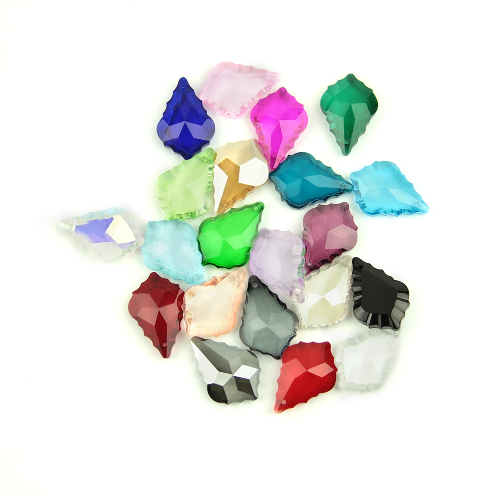 

13x22mm Crystal Maple Leaf Mixed Colors Crystal Hanging Pendant For Home And Hotel Lighting