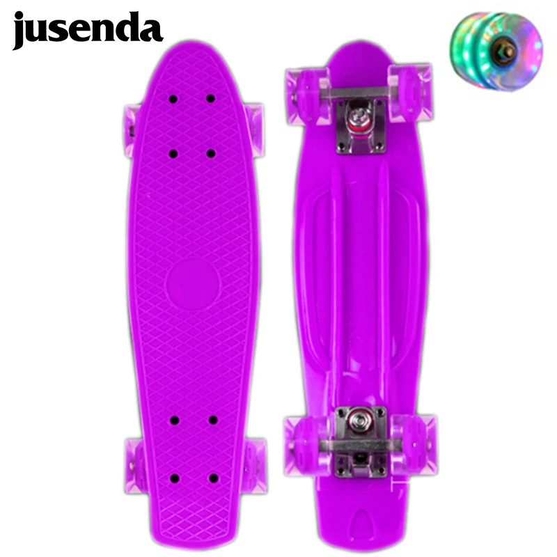 Jusenda 22inch Fish Board Mini Cruiser Skateboard Children Scooter Longboard Skate Boards Retro Penny Board Wheel Truck Bearings