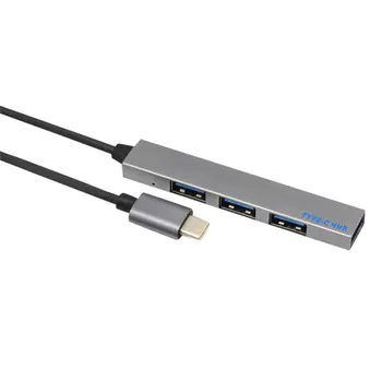

4-in-1 USB Hub Type-C To 4 USB HUB Expander Ultra-thin Mini Portable 4-Port USB 3.0 Hub With LED Indicator Lamp