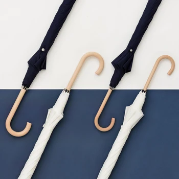 

Japanese Style Big Umbrella Rain Women Wooden Long Handle Umbrellas Men 8 Ribs Windproof Golf Umbrellas Light 115cm Paraguas