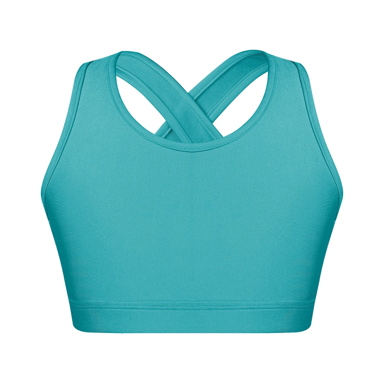 Girls Tank Tops Girls Sports Bras Kids Girls Dance Top Sport Cropped Top Vests Shoulder Straps Sleeveless Keyhole Back Shockproof Running Gym Yoga Sports Bra
