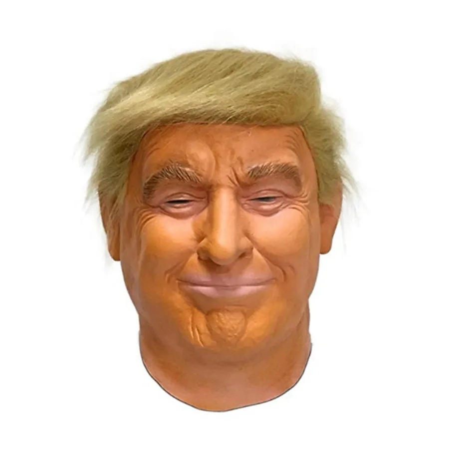 MASCARELLO Halloween Dress Latex Donald Trump latex Mask high Quality Rubber Props with Hair Realistic Cosplay Party for adult | Дом и сад