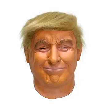 

MASCARELLO Halloween Dress Latex Donald Trump latex Mask high Quality Rubber Props with Hair Realistic Cosplay Party for adult