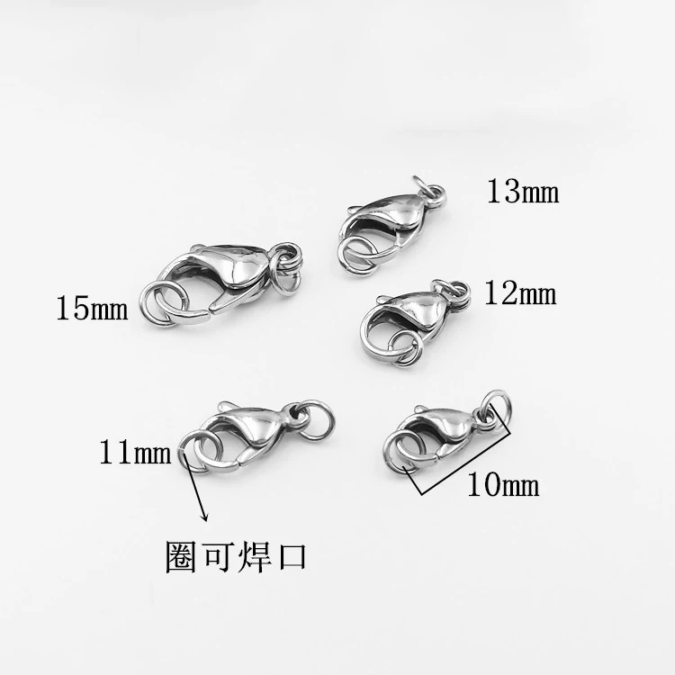 20PCS 13MM Lobster Clasps 316 Stainless Steel Lobster Claw Clasps