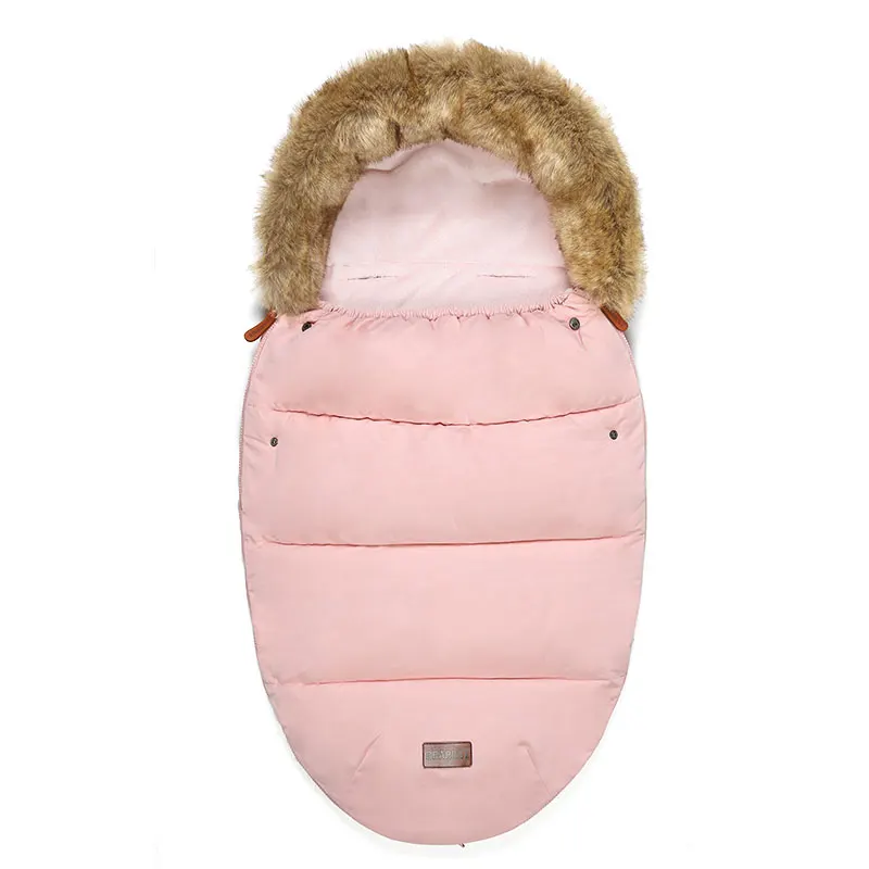 Спальный мешок для детской коляски; зимние теплые спальные мешки; халат для новорожденных; конверты для новорожденных - Цвет: Розовый