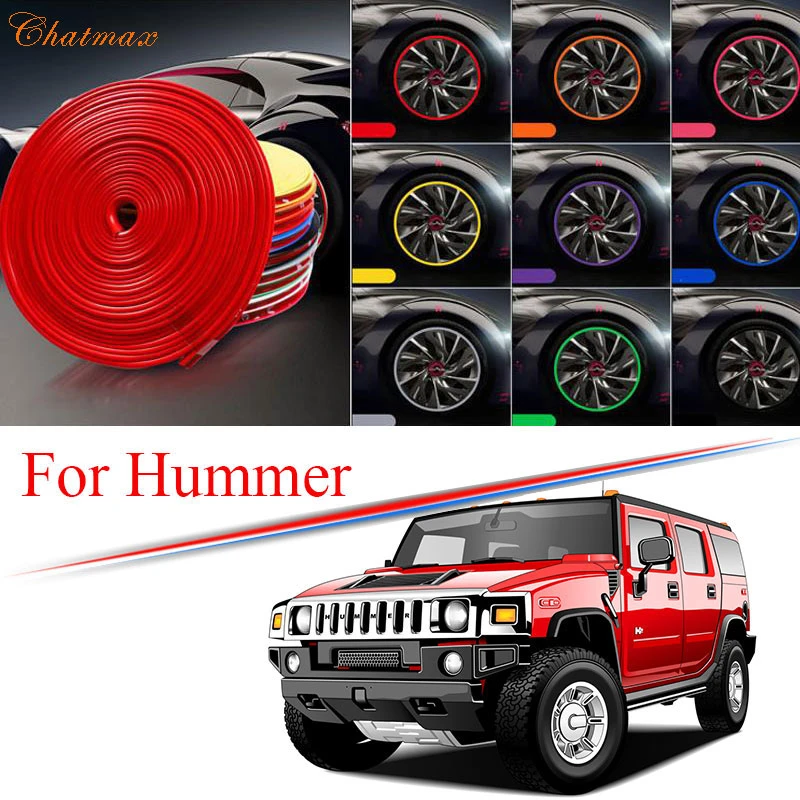 9 Colors Car Wheel Hub Rim For Hummer H1 H2 H3 Edge Protector Ring Tire Strip Guard Rubber Decals 8m Styling Mouldings Aliexpress