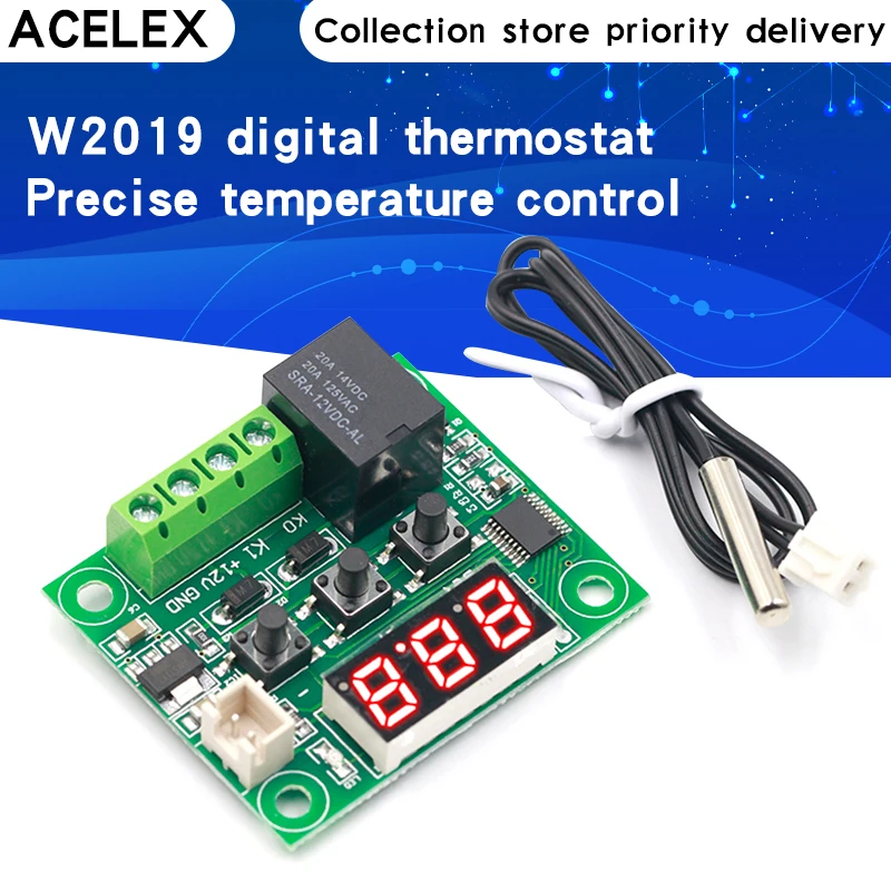 1PCS W1209 DC 12V heat cool temp thermostat temperature control switch temperature controller thermometer thermo controller afbeelding