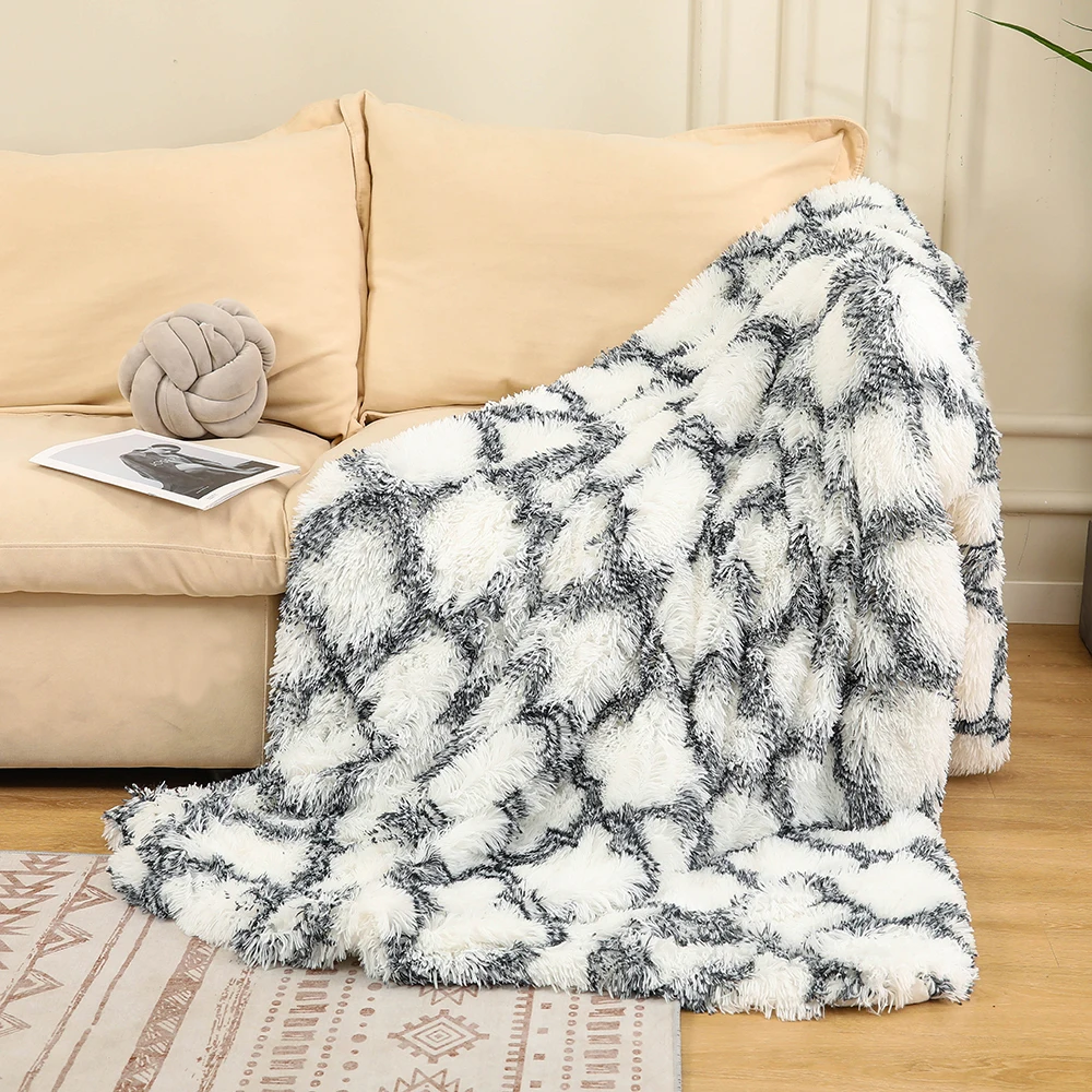 

Geometric Pattern Plush Warm Blanket Super Soft Multifunctional Blanket Nap sofa throw blanket bed cover