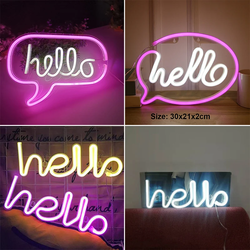 PROD 1005001403699245 HELLO Figure LED Neon Lights Hanging Table Signs
Lamp Shop Greeting Decor Home Wedding Window Night Light Ornaments Gift