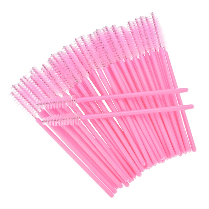 Pink Dollylash 50 шт./компл. 11 Цвета одноразовая щеточка для наращивания ресниц тушь для ресниц палочки кисть для бровей ресницы расходные материалы - Цвет: Pink
