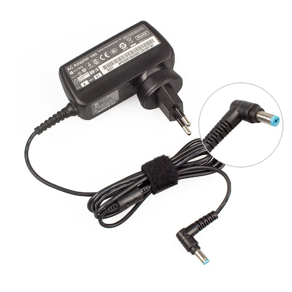 

40W 19V 2.15A Laptop Charger AC Adapter Power Supply for Acer Aspire 521 533 532H C700 C710 725 AO110 AO725 V5 ZA3 ZG5 AOD255