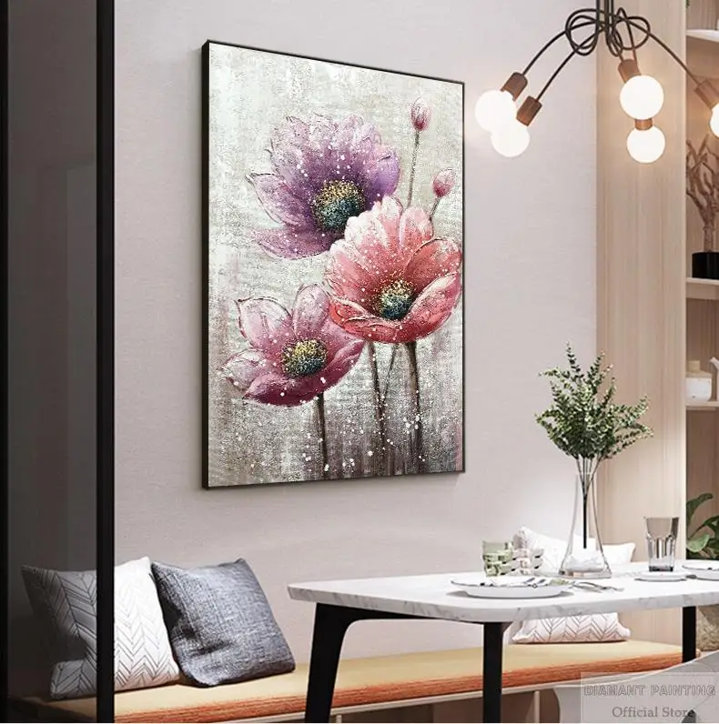 5D Full Square DIY Diamond Painting Cross Stitch Flowers Mosaic Handmade Diamond Embroidery Lotus Home Decor Gift Art Decoration diamond painting diamond painting accessories