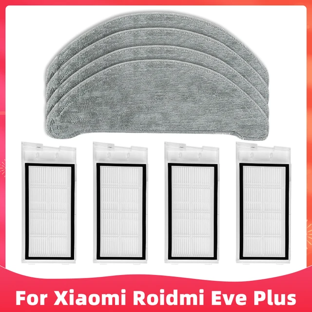 Replacement For Xiaomi Roidmi Eve Plus SDJ01RM Main Side Brush Hepa Filter Mop Dust Bag Vacuum Cleaner Spare Parts Accessories Set 10