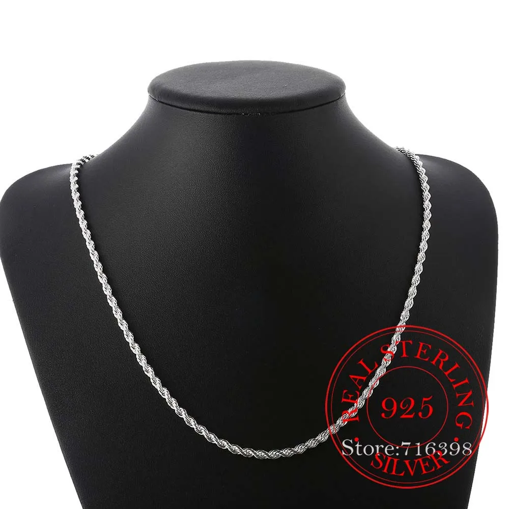 925 Sterling Silver 4mm Rope Chain 