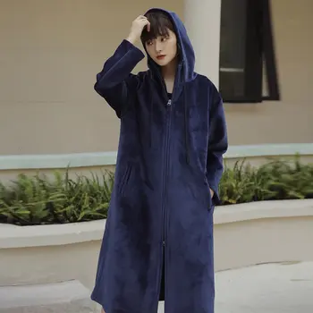 

Plus Size Women Trench Fashion New 2019 Winter Full Sleeve Wide Waisted Hooded Collar Pocket Minority Casual Coat DMY1532